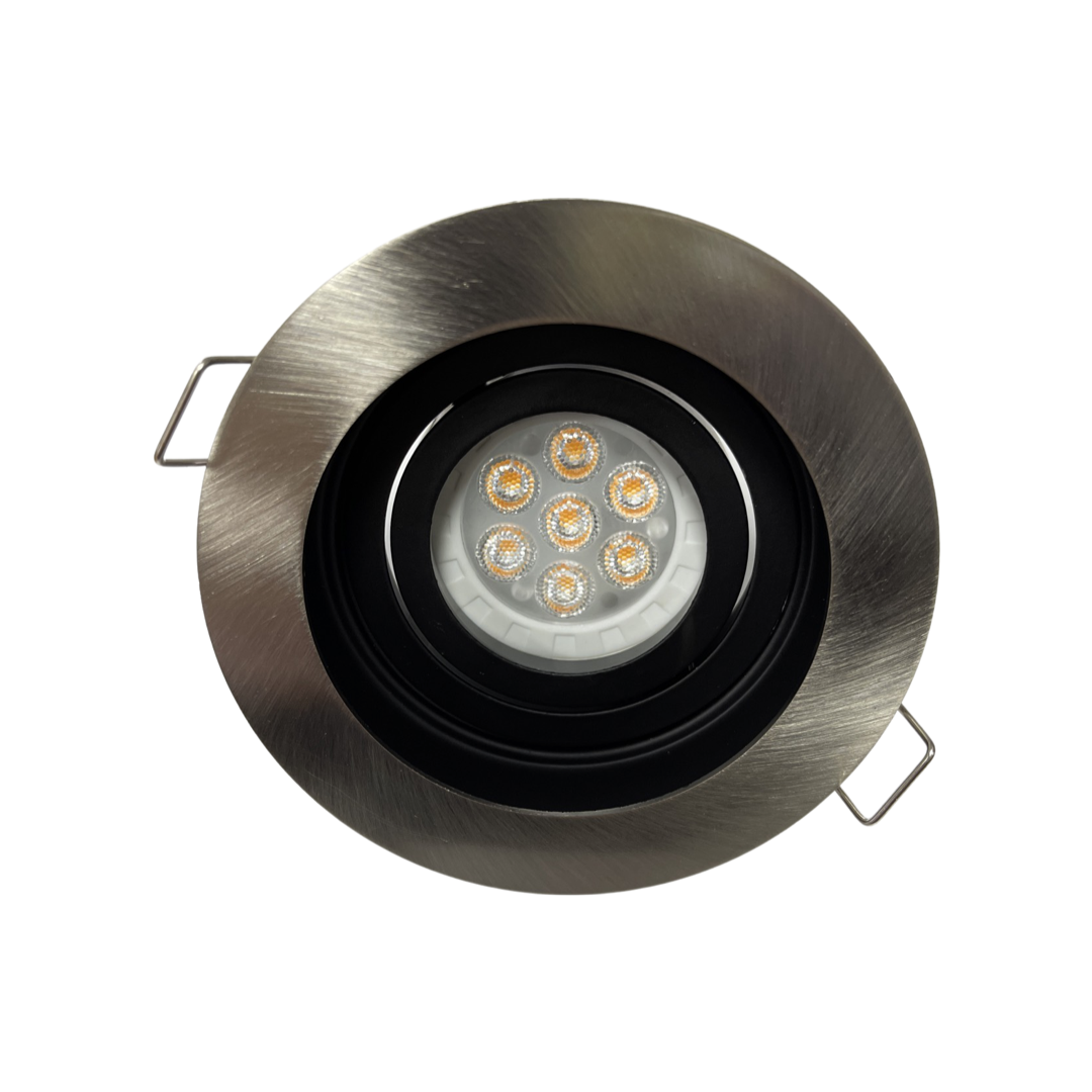 4 X   Round Recessed Premium Ceiling GU10 Downlight Spotlights In Brushed chrome UKEW