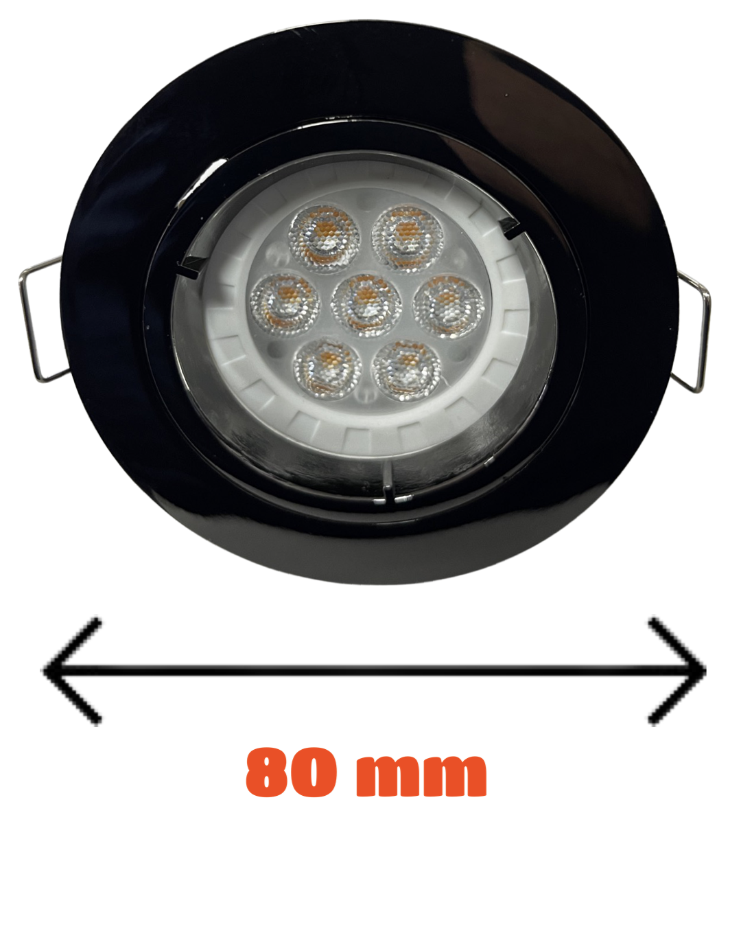 Fix Black Chrome Ceiling Gu10 Large Recessed Mains 240v Downlight LED UKEW UKEW