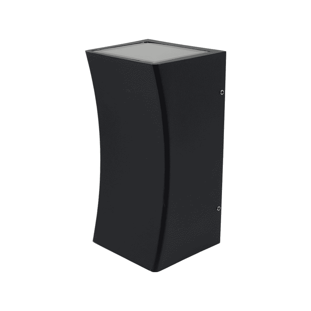 Outdoor IP54 Square Curved GU10 Wall Up Down Light Black  Finish UKEW