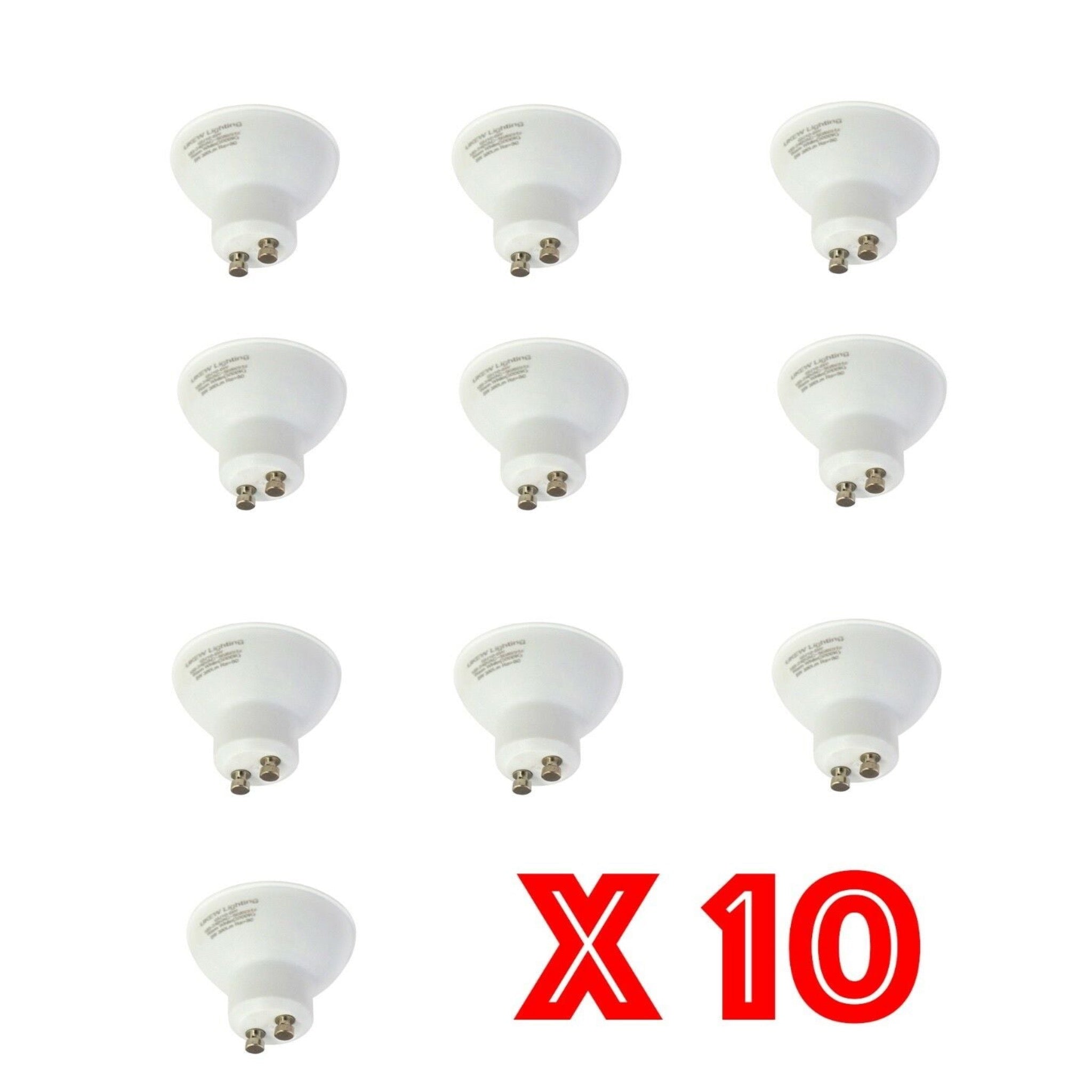 10 x 8W  LED GU10 White bulb Reflector Spotlight Downlight 500 Lumens, UKEW UKEW