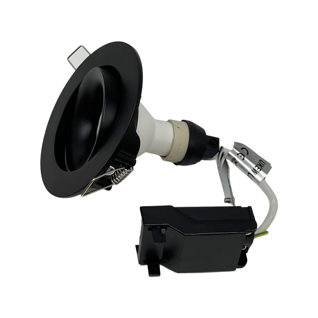 Black  GU10 Scoop Tilt Directional Recessed  Ceiling Spotlight Downlights UKEW
