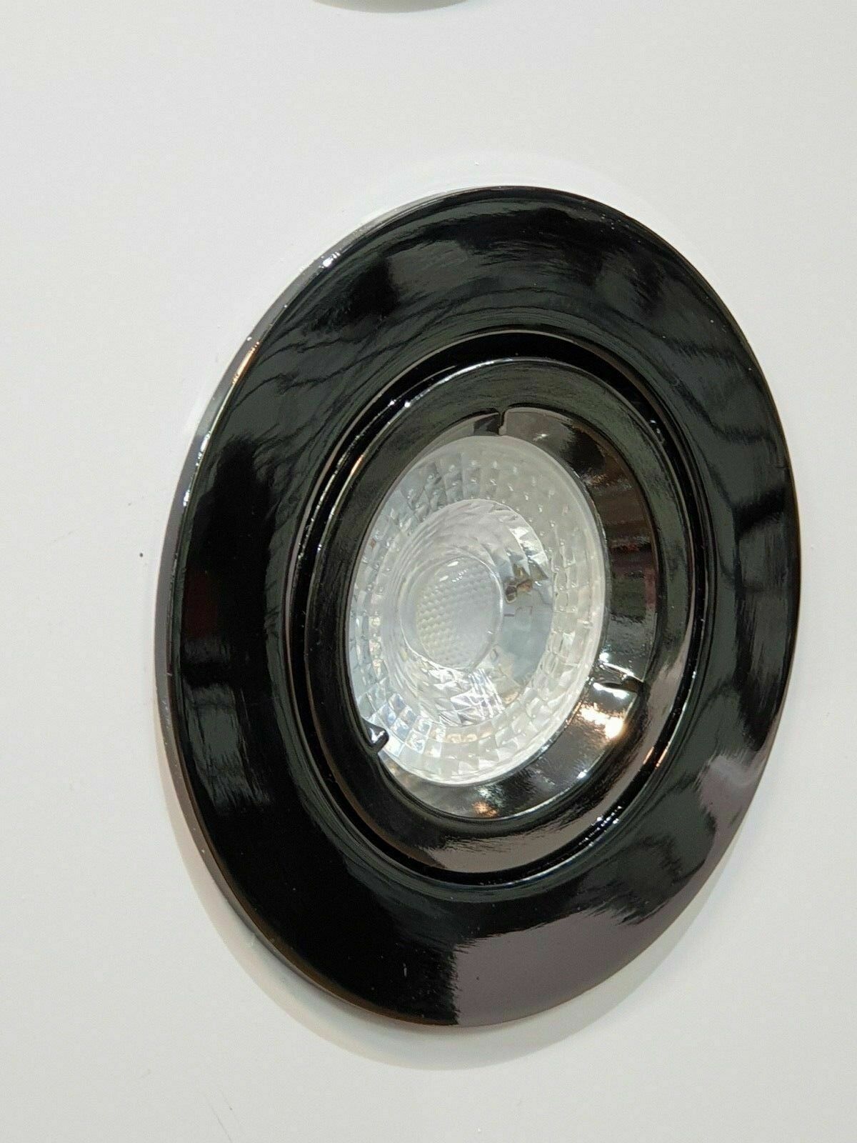 Black chrome GU10 Scoop Tilt Directional Recessed  Ceiling Spotlight Downlights UKEW