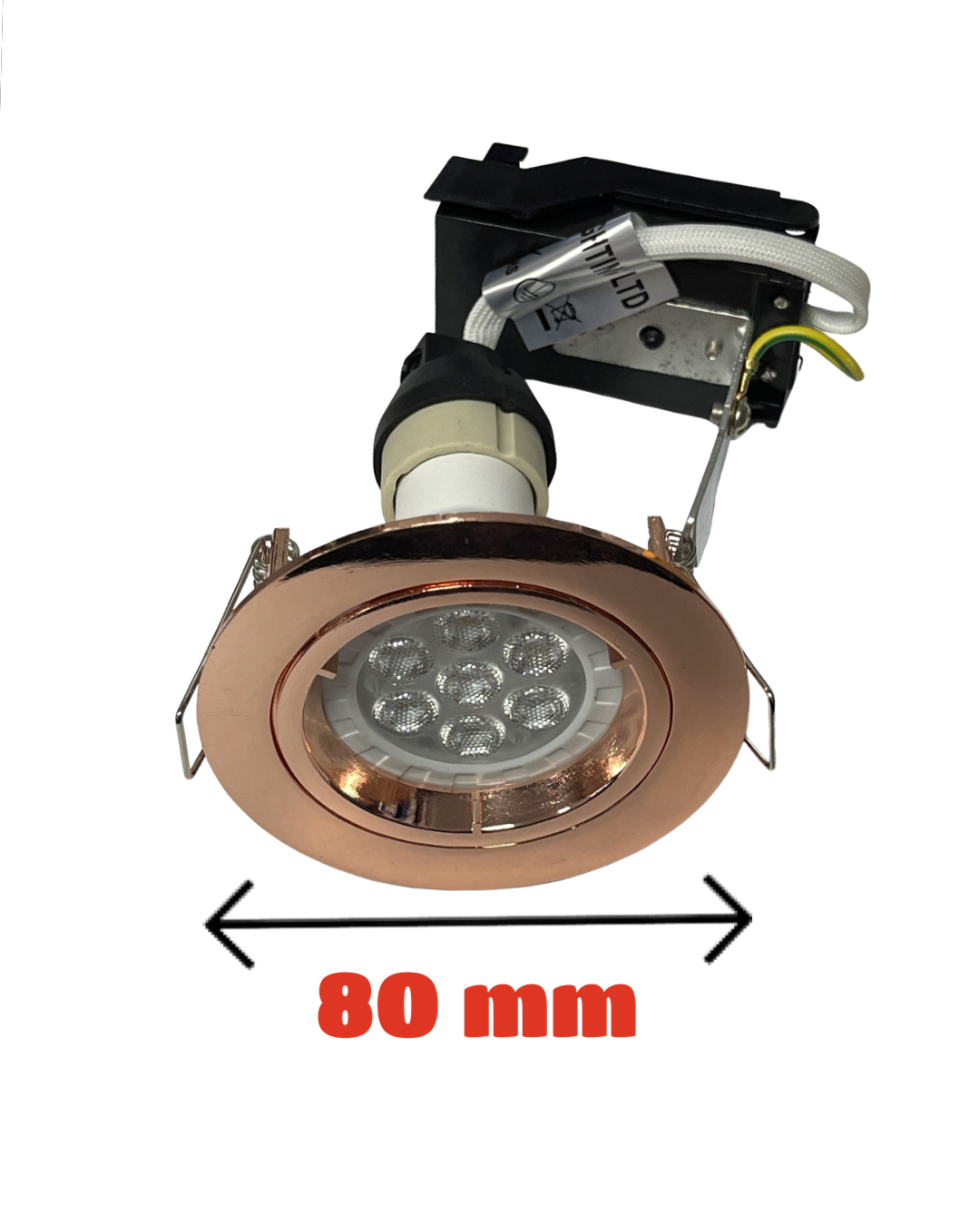 Fix Rose Gold Ceiling Gu10 Large Recessed Mains 240v Downlight LED or Halogen UKEW