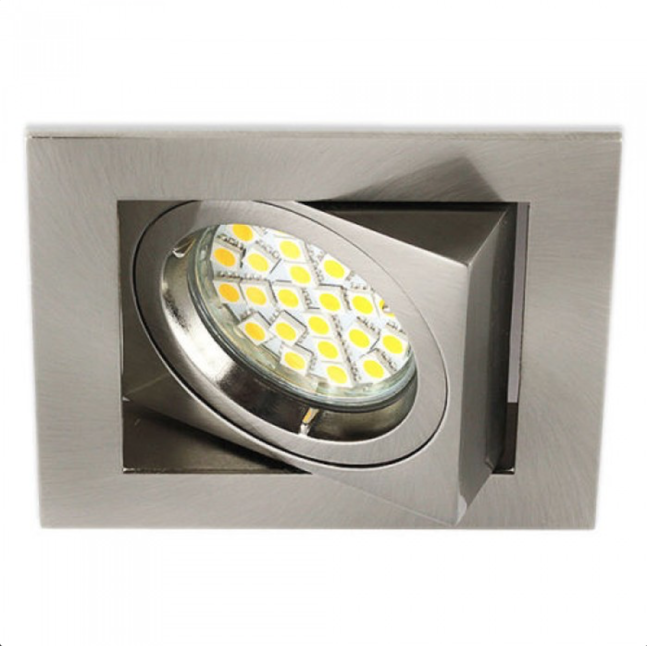 10X Ceiling Downlight Recessed Square GU10, LED Tilted Light Satin UKEW