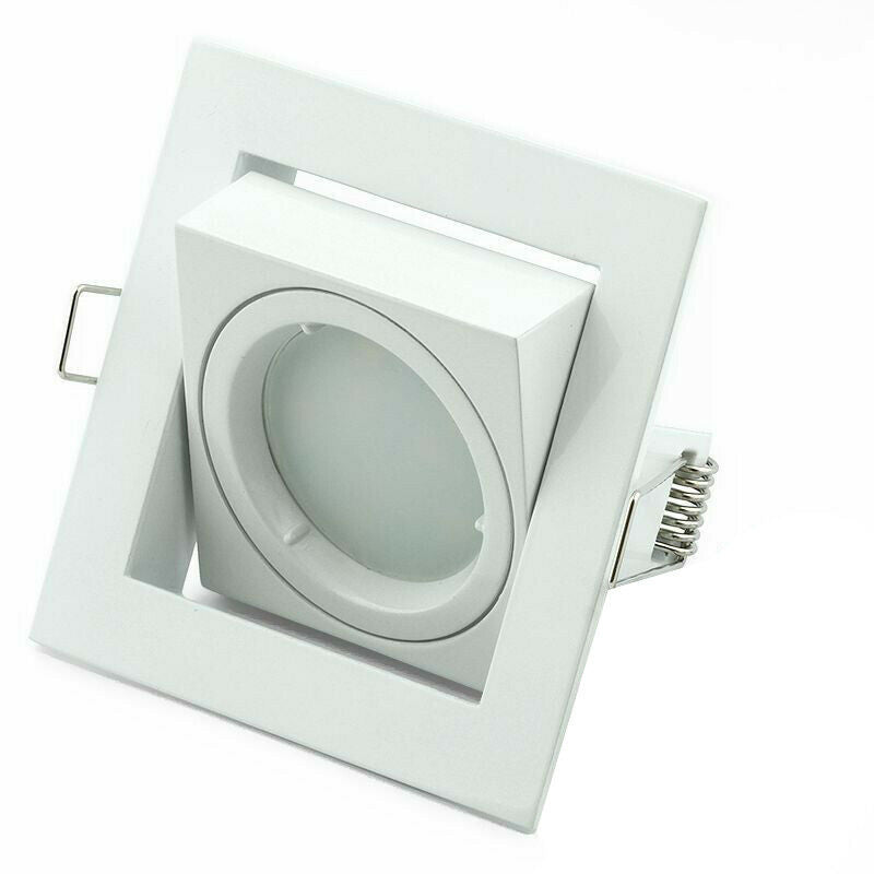 Pack of 10 White GU10 Square Tilt Ceiling Spotlight Recessed Downlight Light LED UKEW