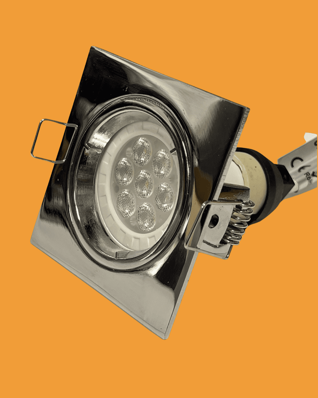 Chrome Square Ceiling Recessed Spotlight Downlight GU10 LED Compatible Black UKEW