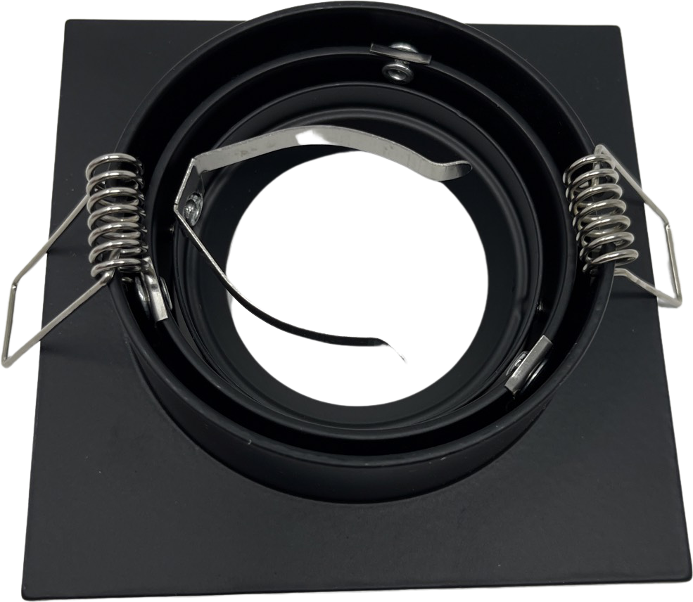 Black Square Tilt Ceiling Recessed Spotlight Downlight GU10 LED   Black premiumlux