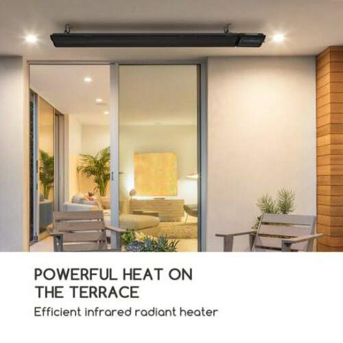 Best Radiant heater bar 1800W IP44 Infrared wall/ceiling Black Remote Control ukewInstaheat