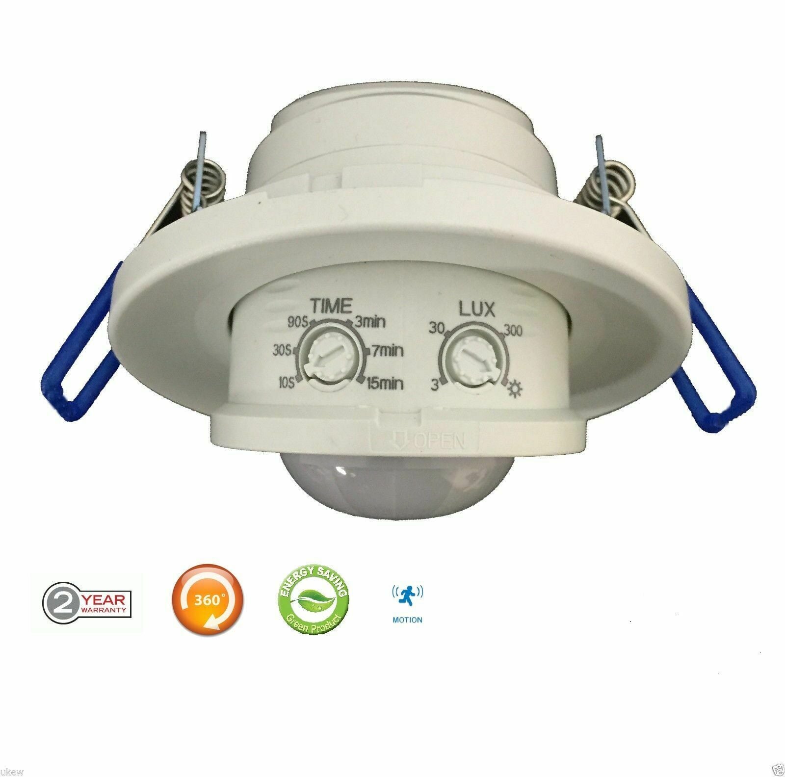 Recessed PIR Infrared Motion Sensor Ceiling Indoor 360 Degree UKEW