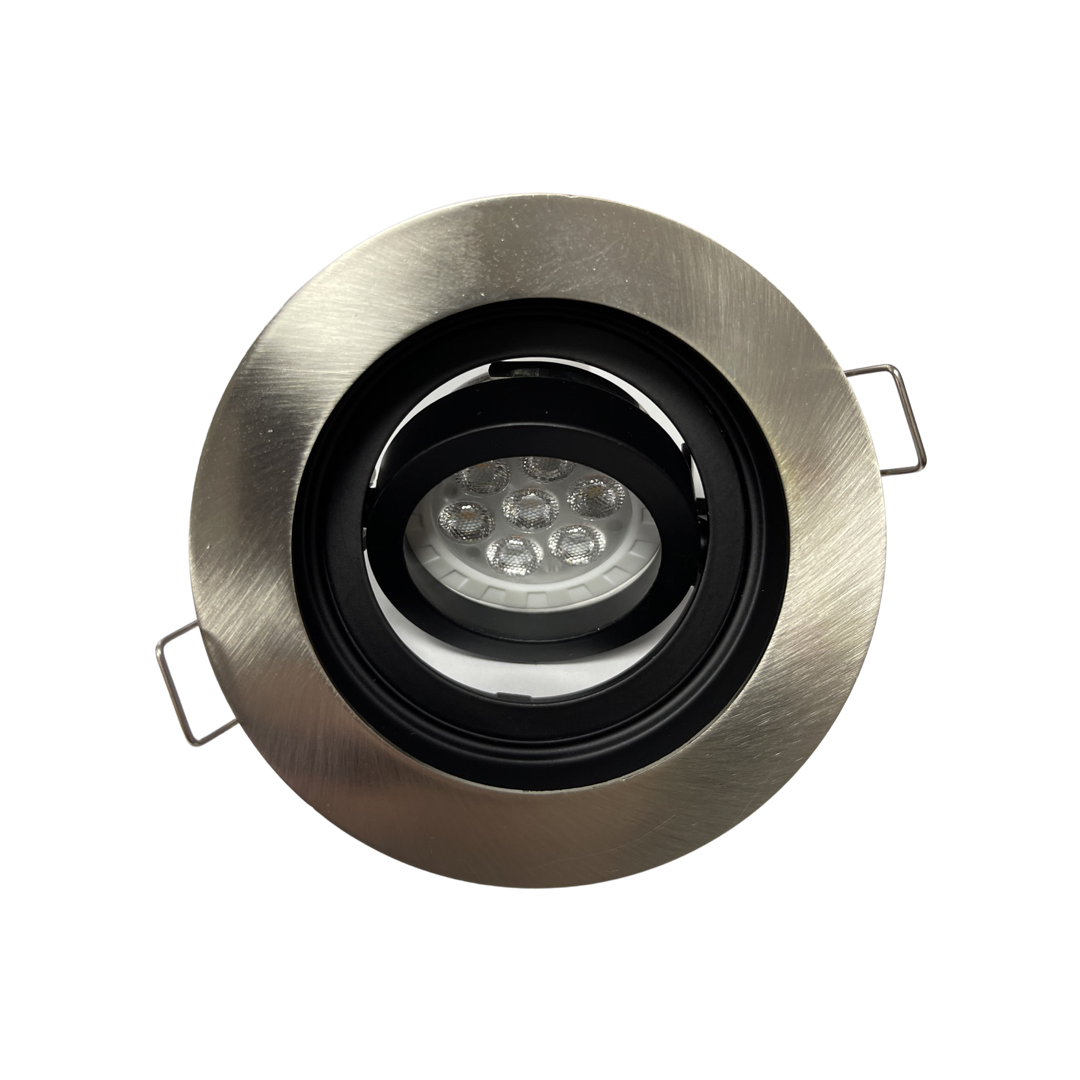 4 X   Round Recessed Premium Ceiling GU10 Downlight Spotlights In Brushed chrome UKEW