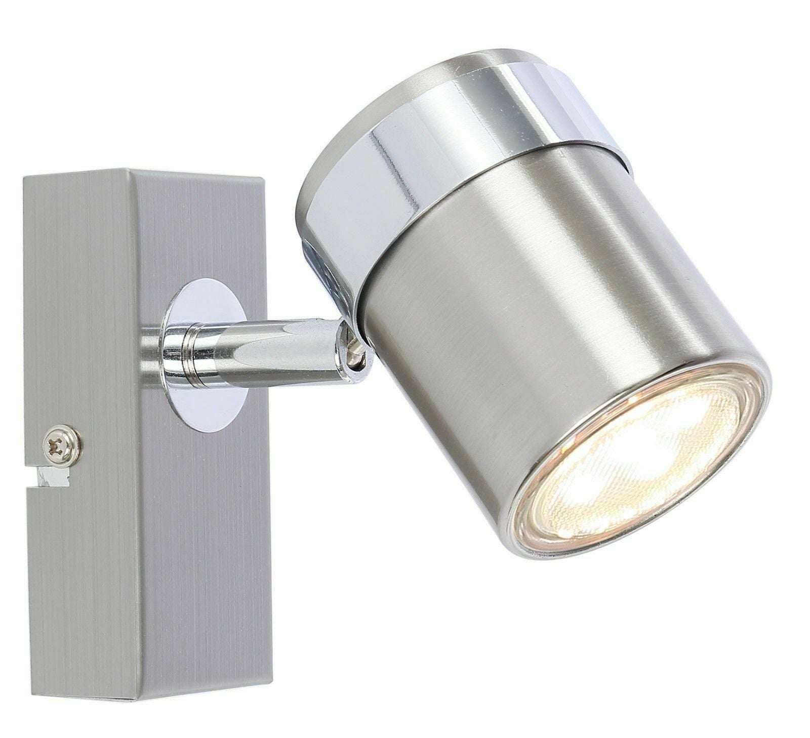 Single LED Ceiling or Wall Spotlight Spot Lights Fittings  (Chrome or Satin) UKEW