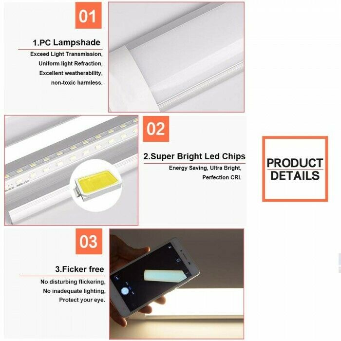Slimline Integrated LED Batten ceiling light Fitting Low Profile 2,3,4 Ft UKEW®