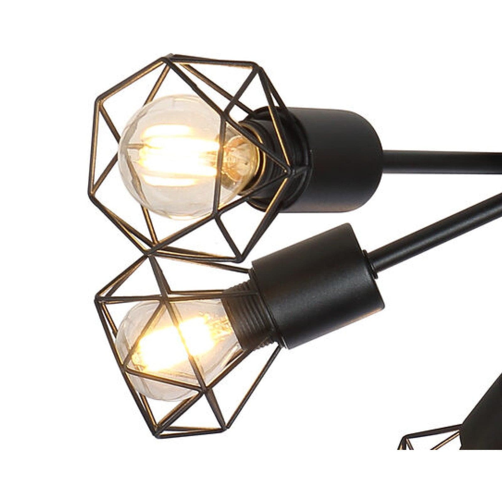 6-Light LED Ceiling Spotlight Kitchen Bedroom Retro Cage Shade E14 Fitting UKEW