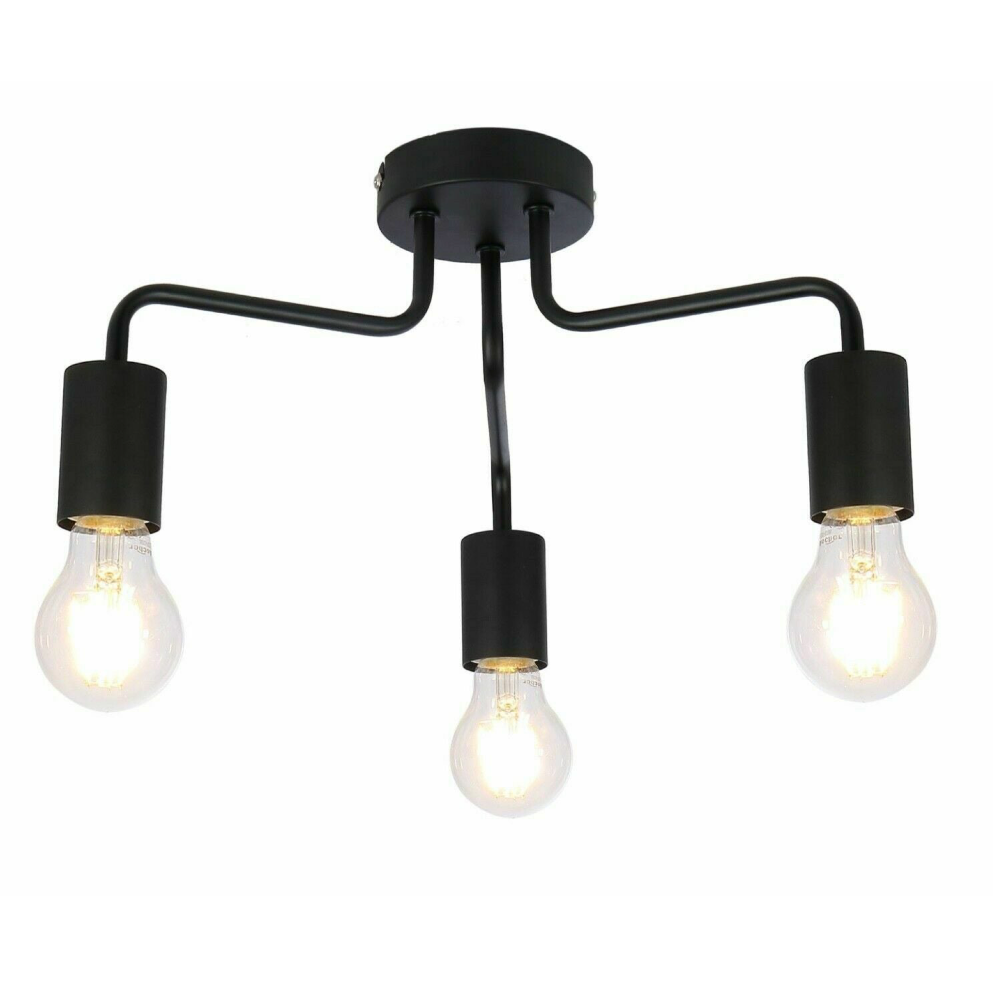 Vintage Over the Table 3 Way Ceiling Light  black  Finish E27 Fitting UKEW®