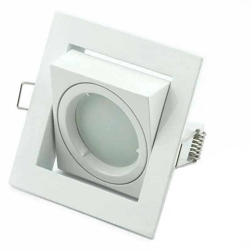 White GU10 Square Tilt Ceiling Spotlight Recessed Downlight Light LED UKEW
